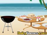 Cooking gyros on the beach